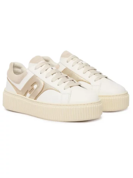 Sneakersy Furla sznurowane skórzane białe