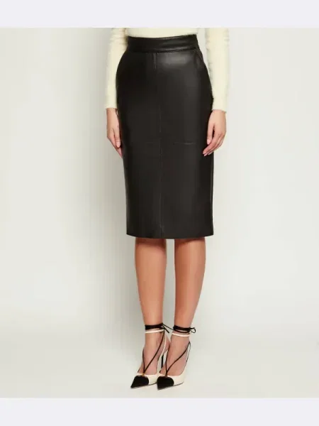 Elisabetta Franchi Fustă din imitație de piele negru