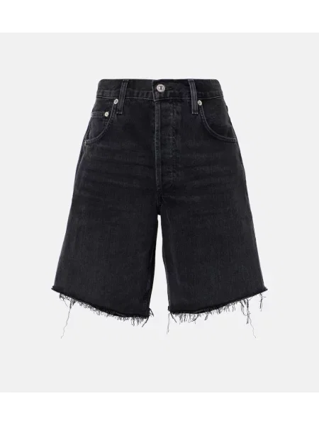 Kratke traper hlače Citizens Of Humanity visoki struk crna
