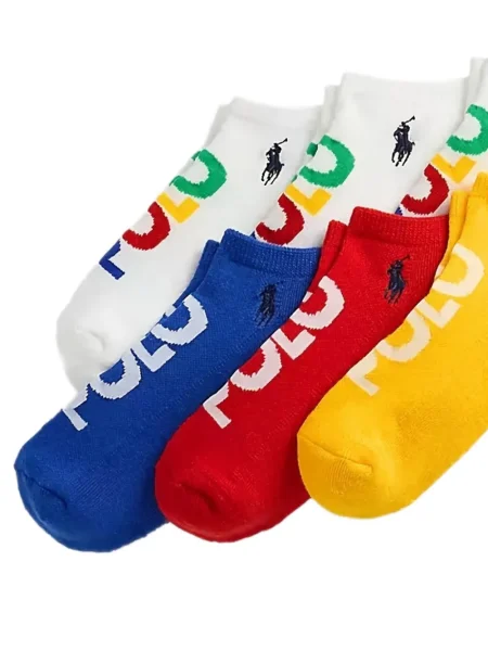 Șosete Polo Ralph Lauren tricotate cu nervuri cu două rânduri de nasturi portocaliu