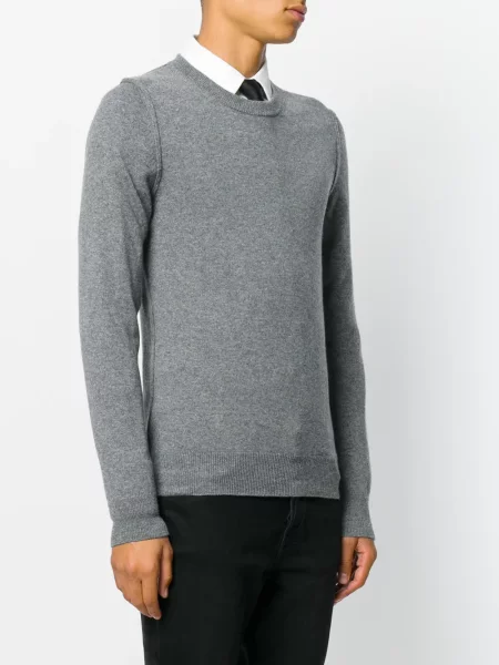 Sweter Dolce And Gabbana z okrągłym dekoltem szary