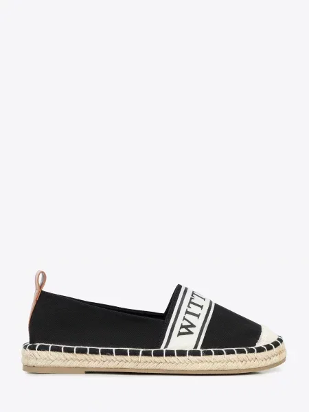 Espadryle z lamówką z logo czarne
