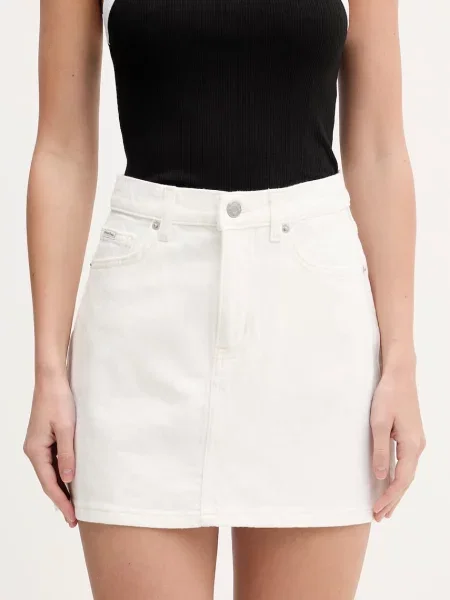 Guess Jeans fustă denim alb