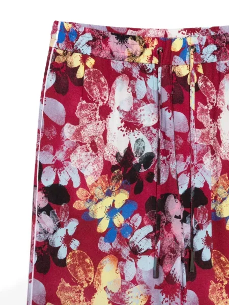 Pantaloni Iceberg cu model floral roșu