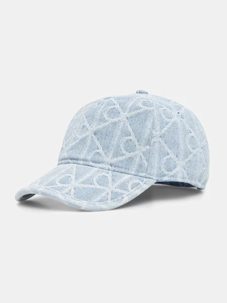 Žakárová čiapka Calvin Klein modrá