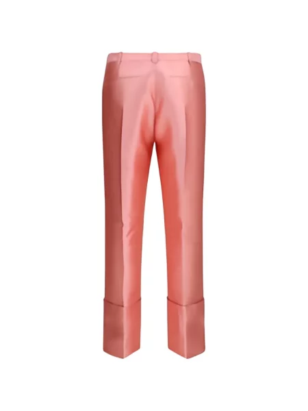 Pantaloni Calvin Klein din satin roz