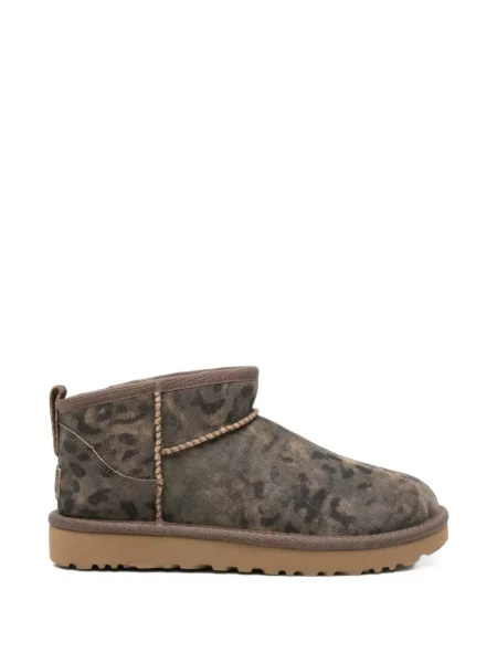 Cizme scurte Ugg cu imagine cu model leopard clasici maro