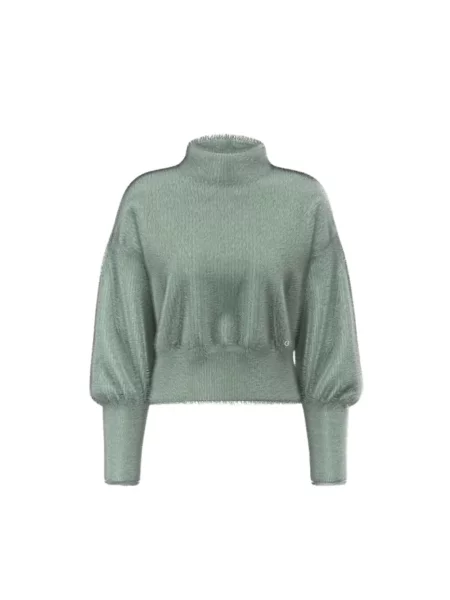 Sweter z golfem Guess do golfa zielony