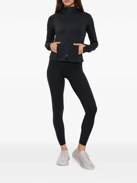 Sală de gimnastică lung sutien Adidas din piele negru