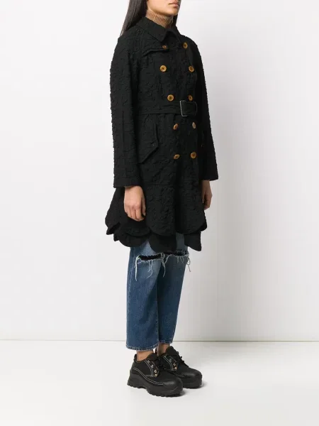 Prošívaný dvouřadý kabát Comme Des Garçons Pre-owned černý