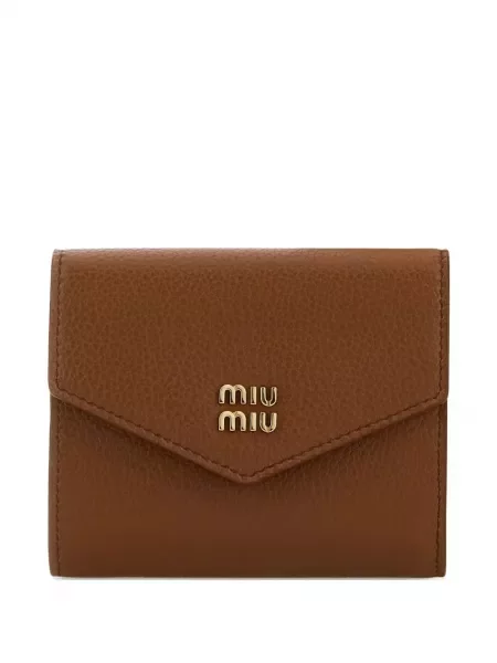 Kožni novčanik Miu Miu smeđa