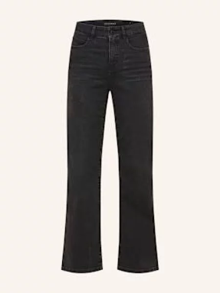 Opus Pants Wide Leg Džíny Melly washed black černé