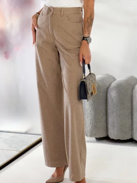 Повсякденні штани LadyLike вовна/віскоза бежевий