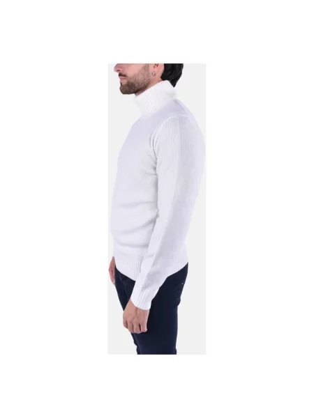 Sweter z golfem Kangra wełniany do golfa biały