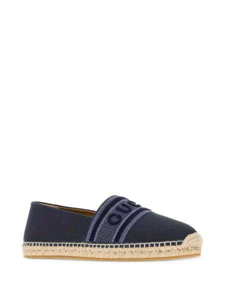 Dirželis drobė espadrilės Gucci su autografu mėlyna