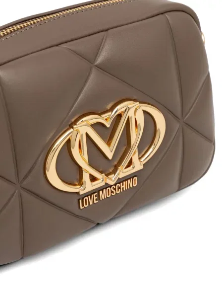Bodi Love Moschino prošiven s autogramom smeđa