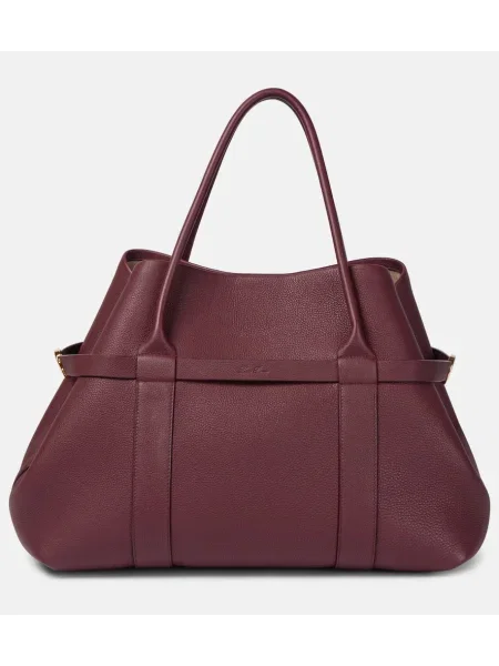 Geantă shopper Loro Piana din piele bordo