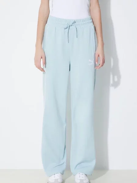Puma spodnie dresowe T7 High Waist Pant niebieskie