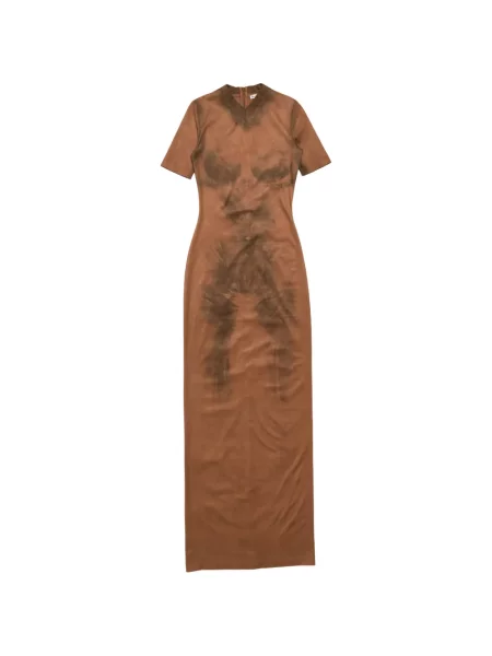 Rochie maxi Acne Studios cu imagine scurtă de costum maro