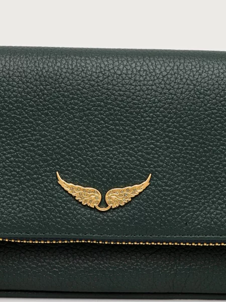 Zadig&Voltaire keresztpántos táska női bőr ROCK NANO GRAINED LEATHER zöld
