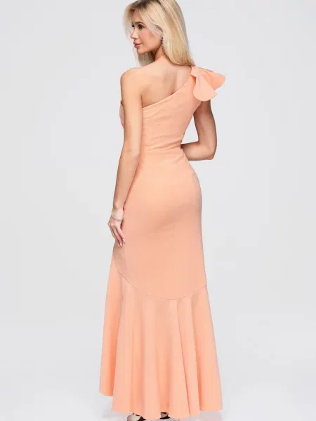 Elegantna koktejl obleka Edoti oranžna