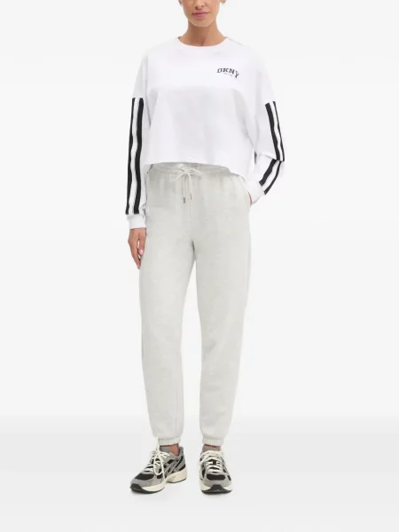 Lung tricou Dkny cu dungi alb