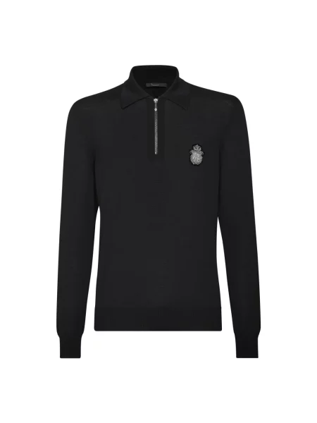 Sweter z golfem Billionaire wełniany czarny