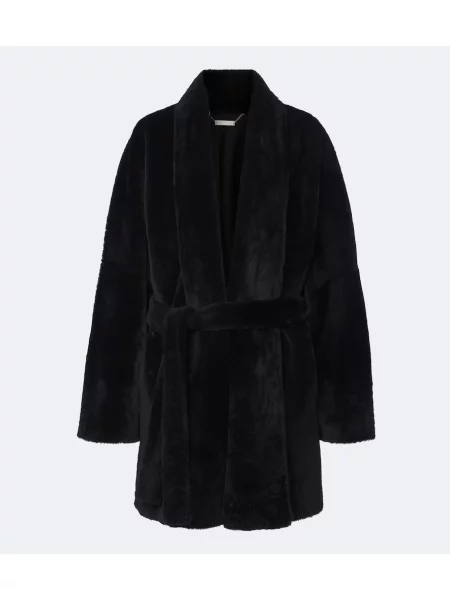 Haină din piele de oaie Nour Hammour din piele de oaie negru