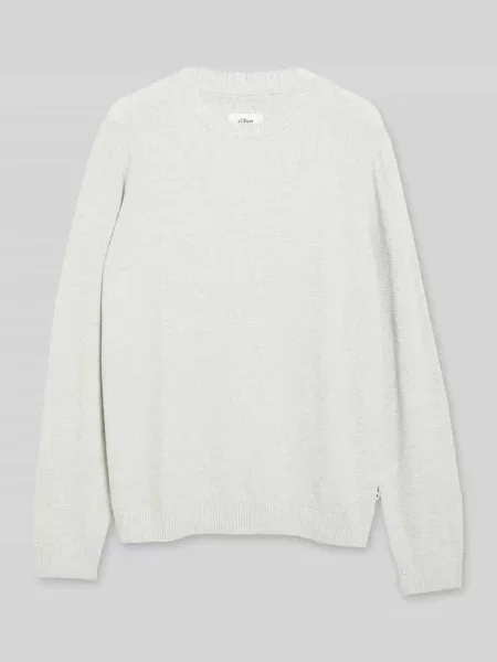 Sweter o fakturze strukturalnego splotu z czystej bawełny S.oliver Red Label biały