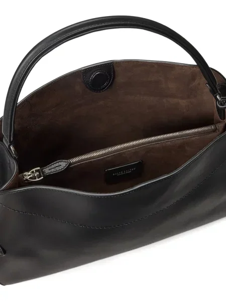 Geanta de piele Ralph Lauren Collection din piele negru