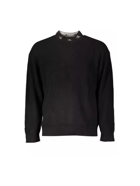 Sweter Calvin Klein z długim rękawem z dżerseju czarny