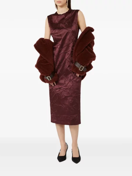 Rochie midi Max Mara de mătase roșu