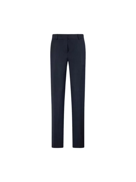Spodnie Brooks Brothers wełniane w paski niebieskie