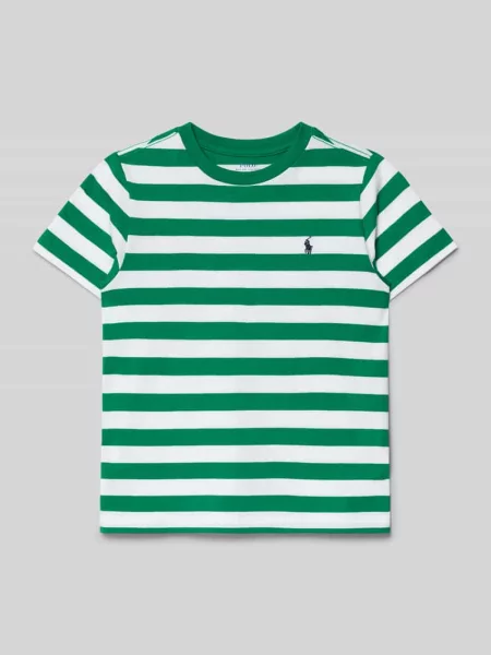 T-shirt z okrągłym dekoltem i wyhaftowanym logo Polo Ralph Lauren zielona