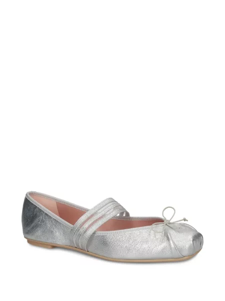Balerini Pretty Ballerinas din piele argintiu