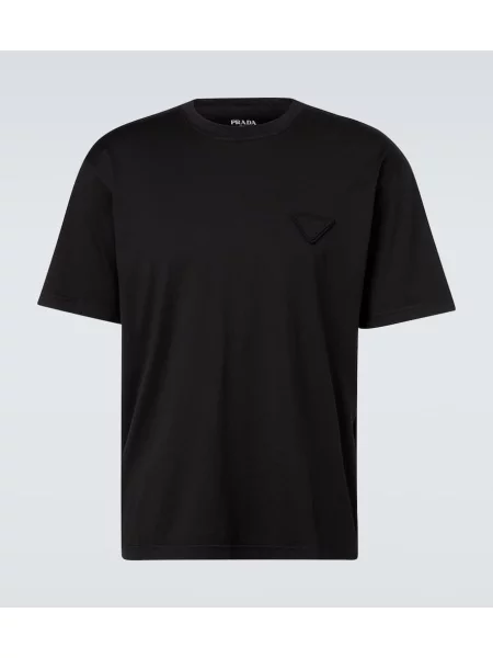 Tricou Prada din jerseu negru