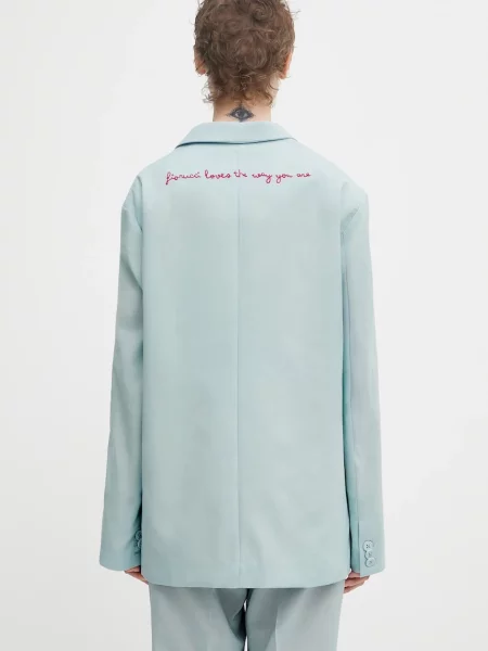 Vlněné sako Fiorucci Double Breasted modrá