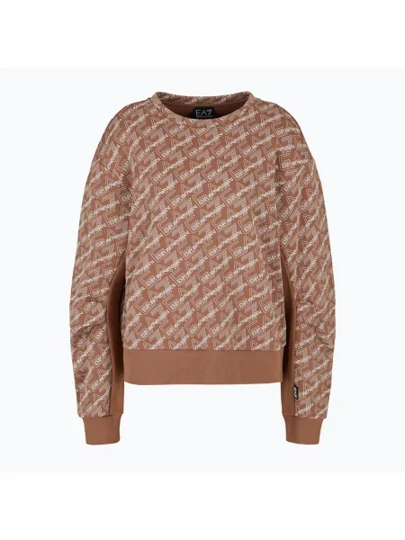 Дамски Emporio Armani Train Graphics Series T-Top tan/logo девствен суитшърт кафяво