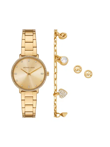 Michael Kors Rinkinys: laikrodis apyrankė ir auskarai Pyper Gift Set žalia