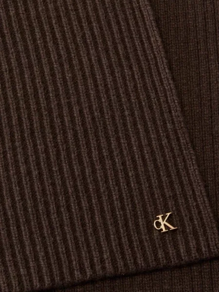 Fular Calvin Klein tricotate cu autograf maro
