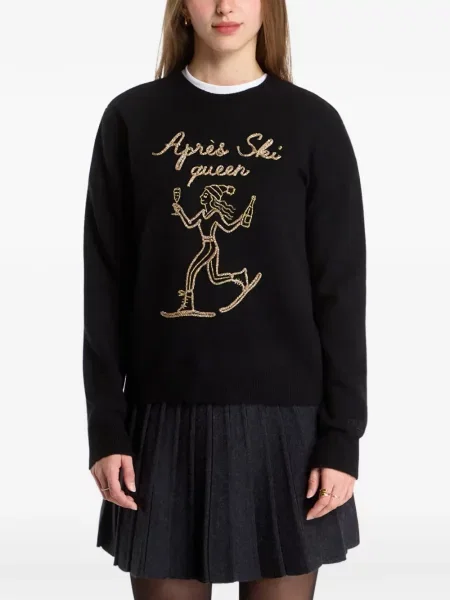 Pulover Mc2 Saint Barth cu broderie negru