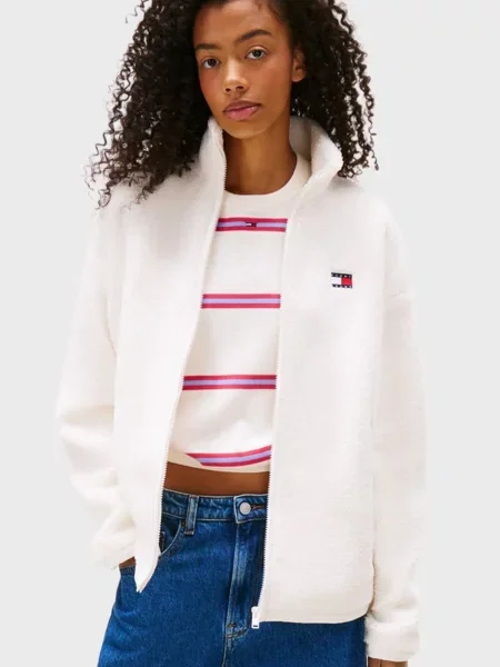 Спортивна кофта Tommy Jeans Тедді біла