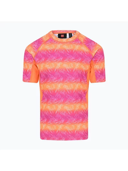 LEGO Lwalex tricou de înot pentru copii portocaliu și roz