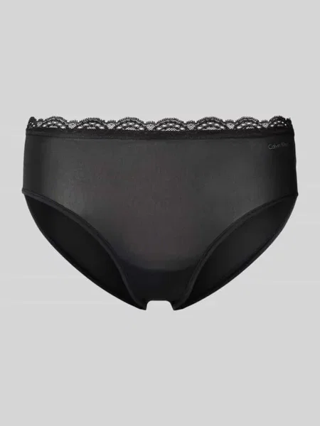 Figi z obszyciem koronką Calvin Klein Underwear czarne
