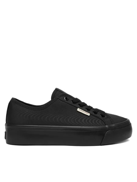 Calvin Klein Sneakersy Vulc Flatform Lace Up Moire čierna