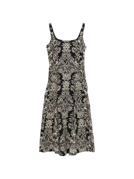 Rochie midi Ulla Johnson cu model floral până la genunchi de costum negru