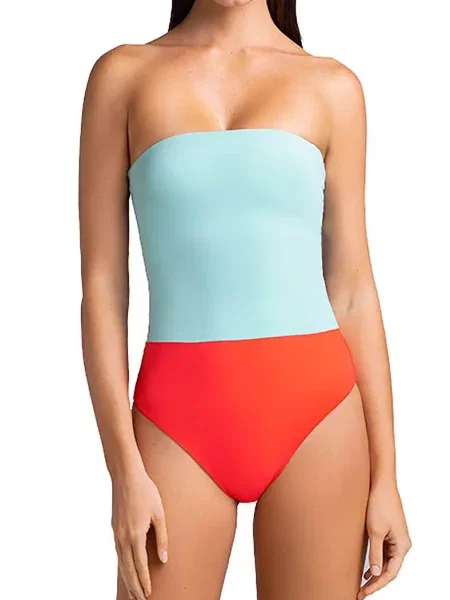 Слитный купальник без бретелек