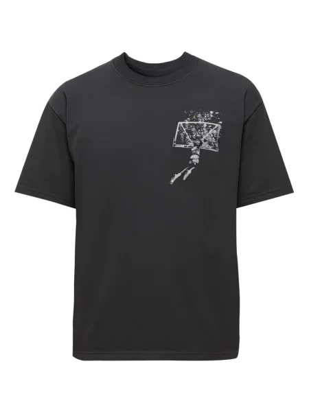 Tricou Nike din piele cu broderie negru