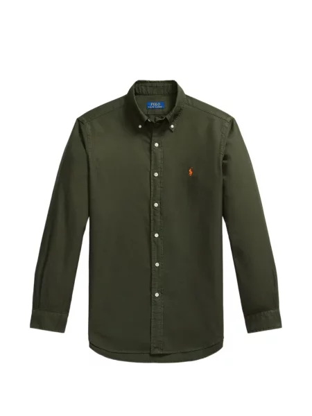 Fleece polo Polo Ralph Lauren με κέντημα με λαιμόκοψη v κόκκινο