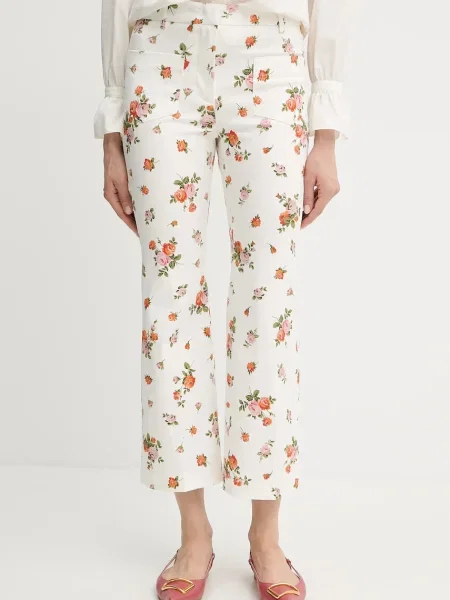 Weekend Max Mara pantaloni evazati high waist bej
